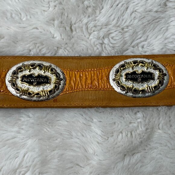 MONTANA Women\'s Tan Leather Cowboy Belt Size 32 main image 10
